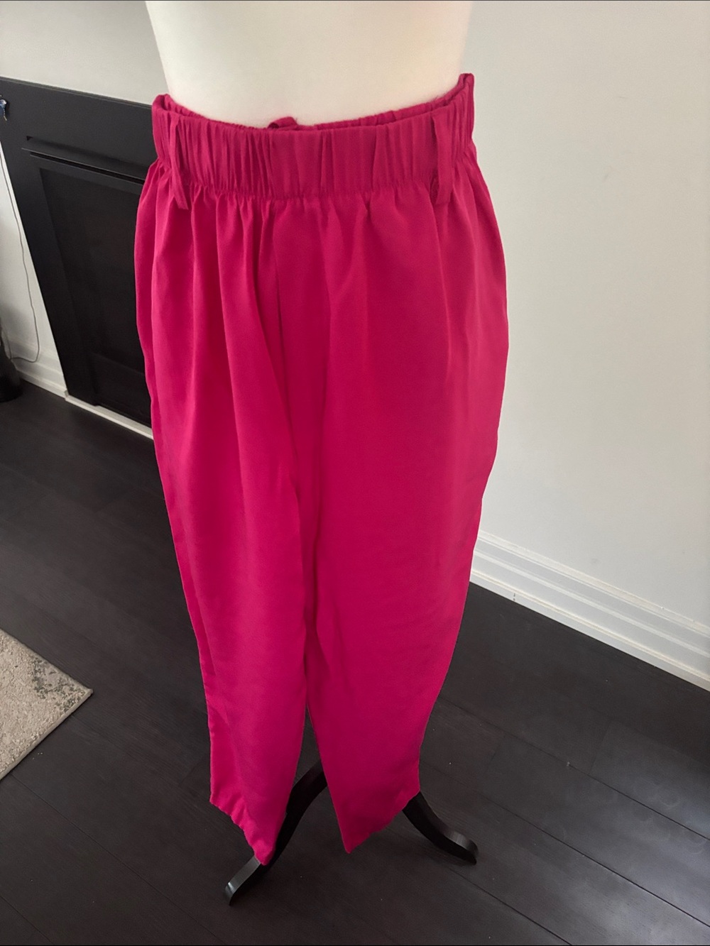 Vintage Principles  High-Rise Elastic Waist Pink Women’s Pant